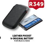 Leather Pocket & Original Battery For 8520 & 9300-Per Bundle
