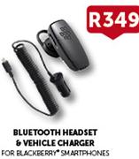 Bluetooth Headset & Vehicle Charger For Blackberry Smartphones