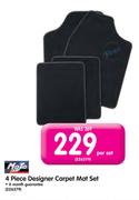 Moto 4 Piece Designer Carpet Mat Set