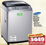 Samsung 13kg Silver Top Load Washing Machine WA13F5S4UWA