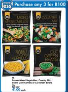 M Frozen Mixed Vegetables, County Mix, Sweet Corn Kernels Or Cut Green Beans-2kg Each