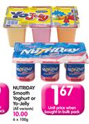 Nutriday Smooth Yoghurt Or Yo-Jelly (All Variants)-6x100g