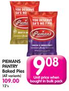 Piemans Pantry Baked Pies (All Variants)-12's
