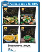 M Frozen Mixed Vegetables, Country Mix, Sweet Corn Kernels Or Cut Green Beans-2kg Each