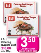 I&J Catering Burgers Beef-60x100g