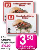 I&J Catering Burgers Beef-60x100g