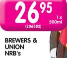 Brewers & Union NRB's-500ML Each