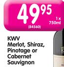 KWV Merlot, Shiraz, Pinotage Or Cabernet Sauvignon-750ML