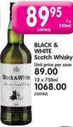 Black & White Scotch Whisky-12x750ML
