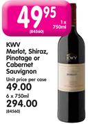KWV Merlot, Shiraz, Pinotage Or Cabernet Sauvignon-750ML