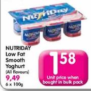 Nutriday Low Fat Smooth Yoghurt-6X100gm 