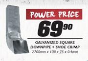 Galvanized Square Downpipe+Shop Crimp 2700mmx100x75x0.4mm