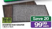 H&H Collection Assorted Duo Scraper 45x75cm-Each