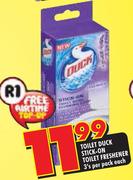 Toilet Duck Stick-On Toilet Freshener-3's Per Pack
