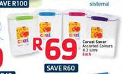 Sistema Cereal Saver Assorted Colour-4.2L Each