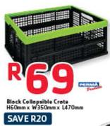 Black Collapsible Crate-60x350x470mm