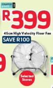 Counter Point 45cm High Velocity Floor Fan