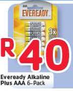 Eveready Alkaline Plus AAA 6-Pack