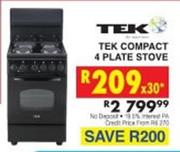 TEK Compact 4 Plate Stove