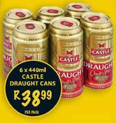 Castle Draught Cans-6 x 440ml Per Pack