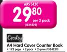 A4 Hard Cover Counter Book - Per 2 Pack