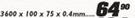 Gutter Galvanized 3600mmX100X75X0.4mm-Each