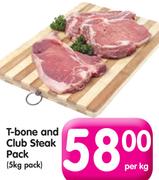 T-Bone And Club Steak Pack(5Kg Pack)-Per Kg