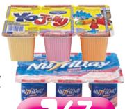 Danone Yo-Jelly Or Nutriday Low Fat Smooth Yoghurt(All Flavours)-100g
