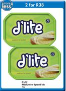 D'Lite Medium Fat Spread Tub-2 x 1Kg