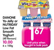 Danone Yo-Jelly Or Nutriday Low Fat Smooth Yoghurt (All Flavours)