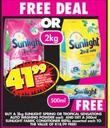 Sunlight Spring Or Trophical Sensations Auto Washing Powder-2kg Each