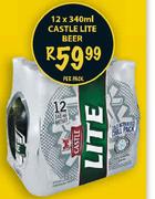 Castle Lite Beer-12 x 340ml Per Pack 