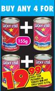 Lucky Star Pilchards In Tomato Or Hot Chilli Sauce-4x155g