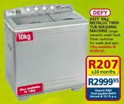 Defy 10kg Metallic Twin Tub Washing Machine