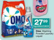 Omo Washing Powder/Laundry Liquid 1kg/400ml-Each