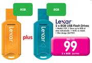 Lexar 2 x 8GB USB Flash Drives V20