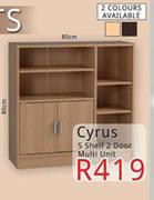 Cyrus 2 Door 5 Shelf Multi Unit
