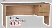 Apollo 160cm 3 Drawer Desk