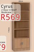 Cyrus 2 Door 4 Shelf Bookcase