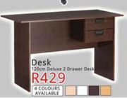 Desk 120cm Deluxe 2 Drawer Desk