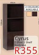 Cyrus 2 Door 2 Shelf Bookcase