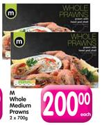 M Whole Medium Prawns-2 x 700gm