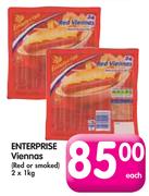 Enterprise Viennas(Red or Smoked)-2 x 1kg Each