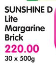 Sunshine D Lite Margarine Brick-30x500g
