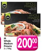 M Whole Medium Prawns-2 x 700gm