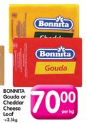 Bonnita Gouda or Cheddar Cheese Loaf-+-2.5kg-Per Kg