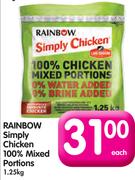 Rainbow Simply Chicken 100% Mixed Portions-1.25kg