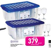 Arcoroc 24 Piece All Season Wine Or Flute Drink Set-Per Set