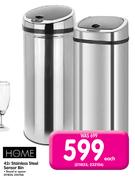 Home 42L Stainless Steel Sensor Bin Round Or Square- Each