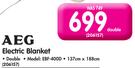 AEG Double Electric Blanket 137x188cm EBF-400D